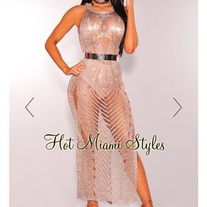 Metallic cover up dress